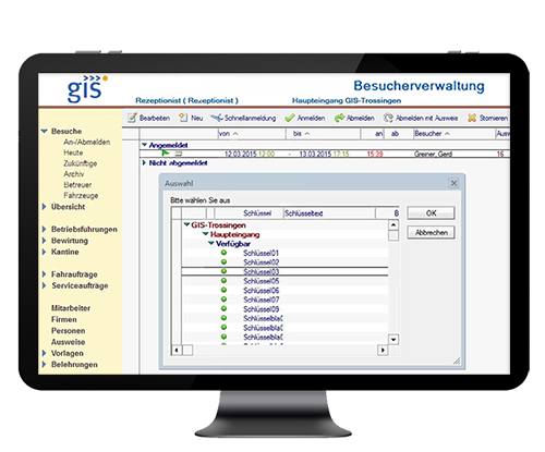 Schlüsselausgabe mit der HR-Lösung „Besuchermanagement“